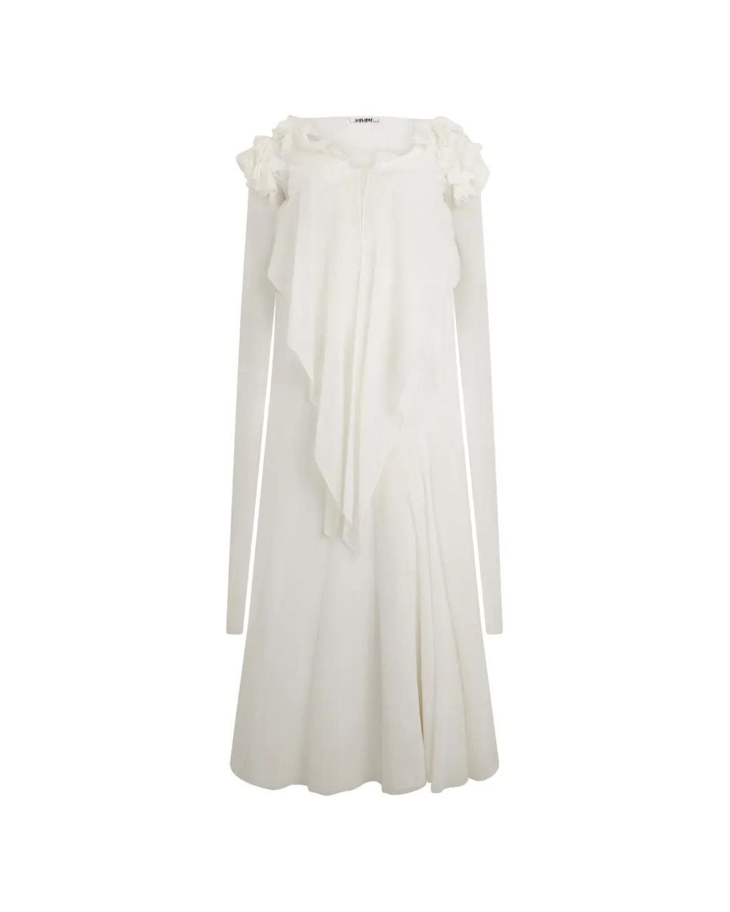 Philosophy Di Lorenzo Serafini White Ruffled Midi Dress