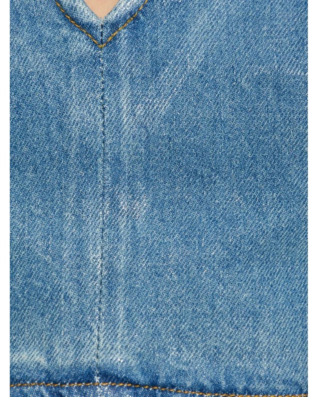 IRO Blue V-Neck Denim Top