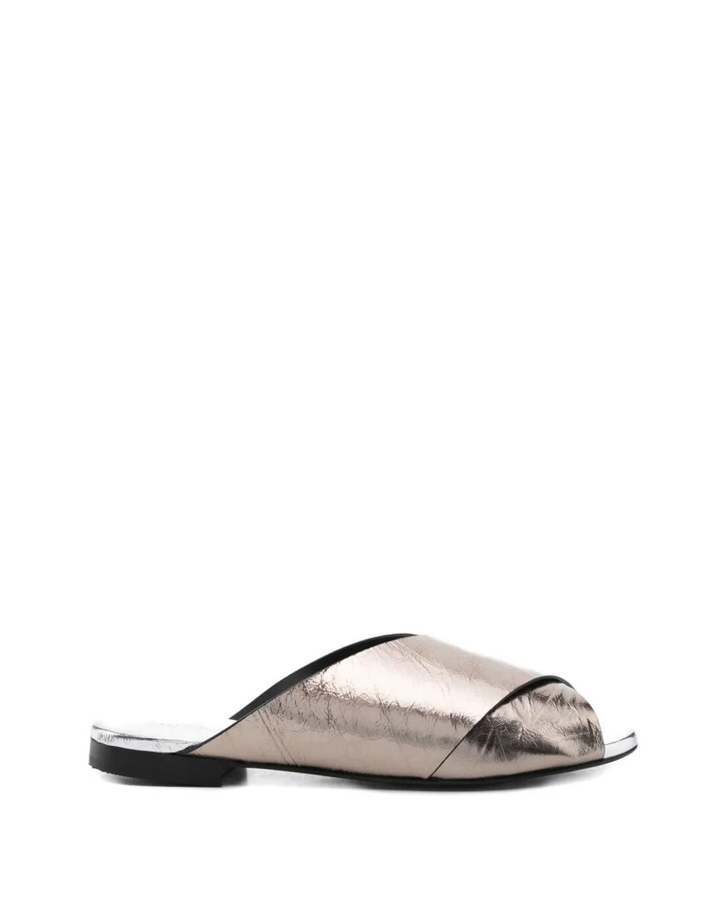 DONNARì White Crossover Leather Sandals