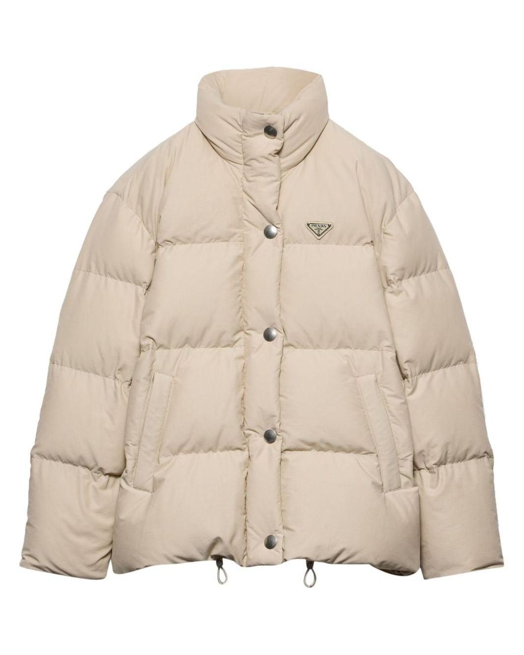 Prada トライアングルロゴ パデッドジャケット ナチュラル | Lyst