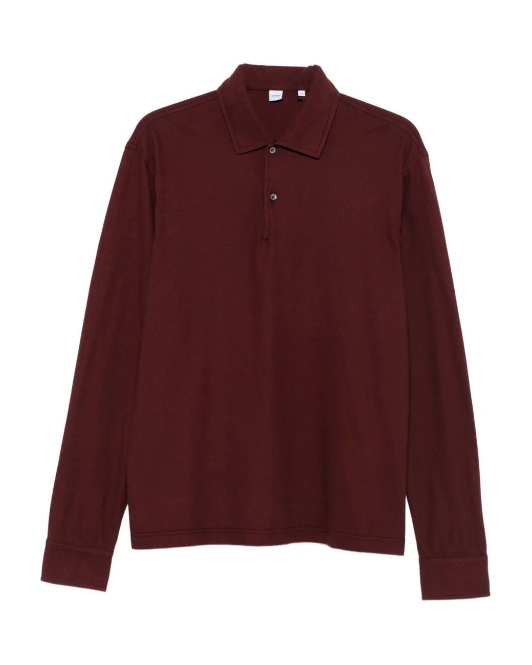 Aspesi Red Long-Sleeve Polo Shirt for men