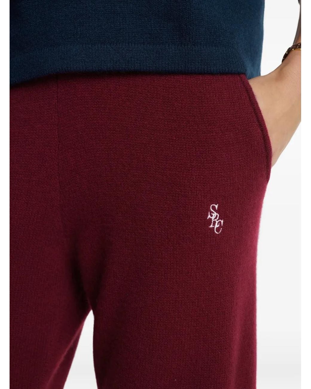 Sporty & Rich Red Logo Trousers