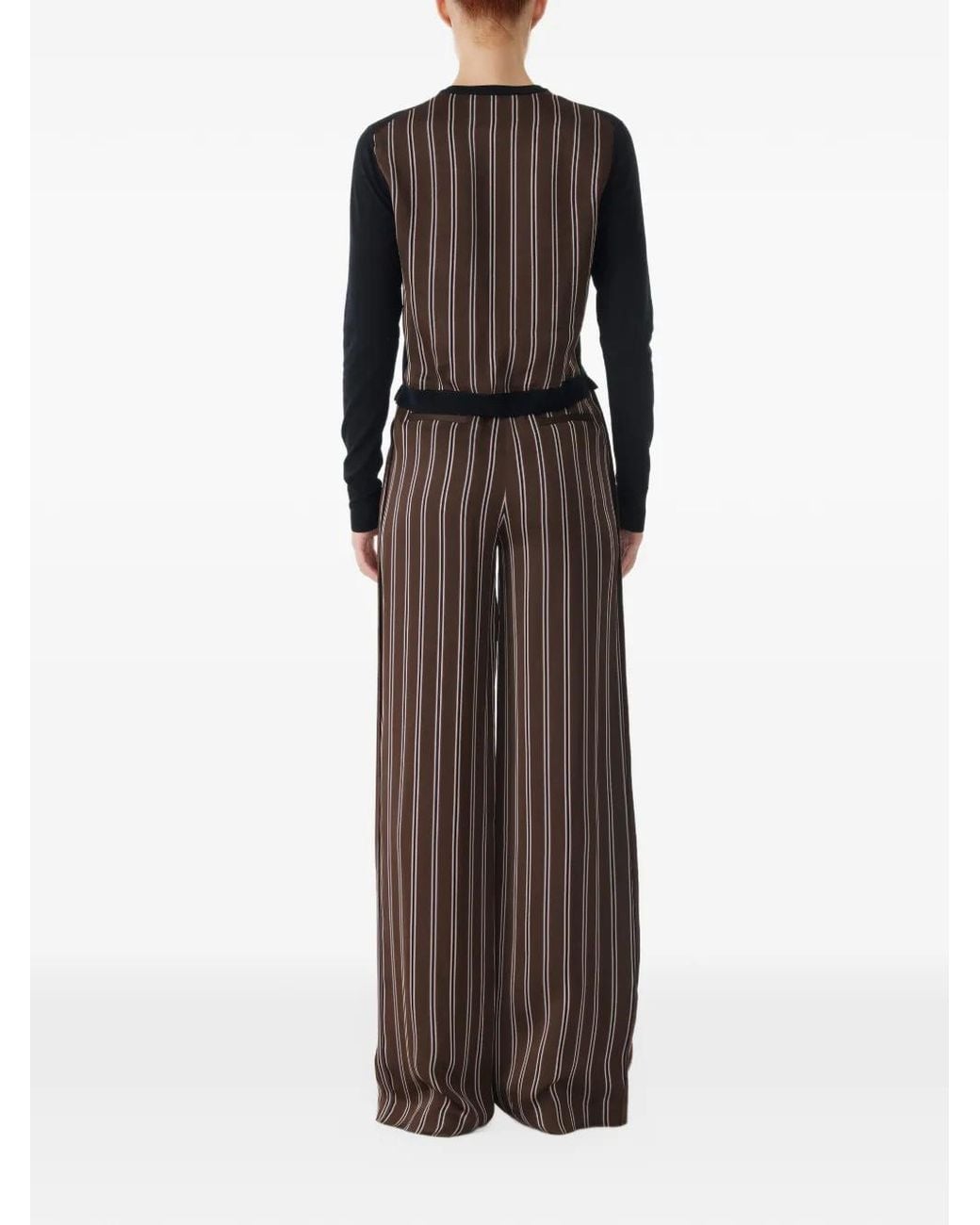 Jason Wu Black Striped-Back Merino Cardigan