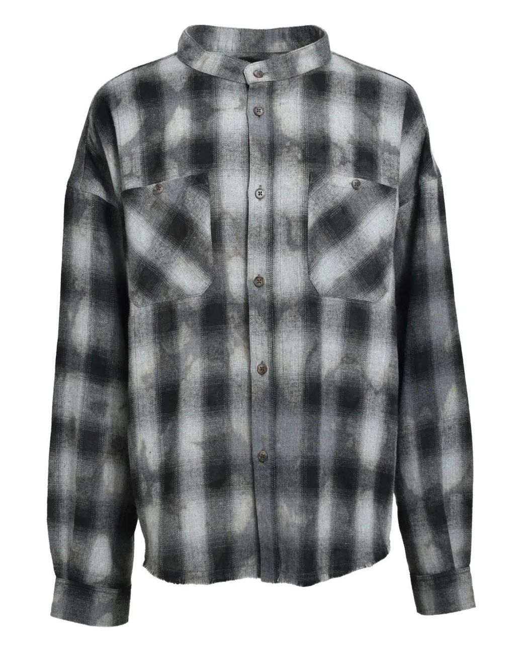 BREATH Gray Check-Pattern Shirt