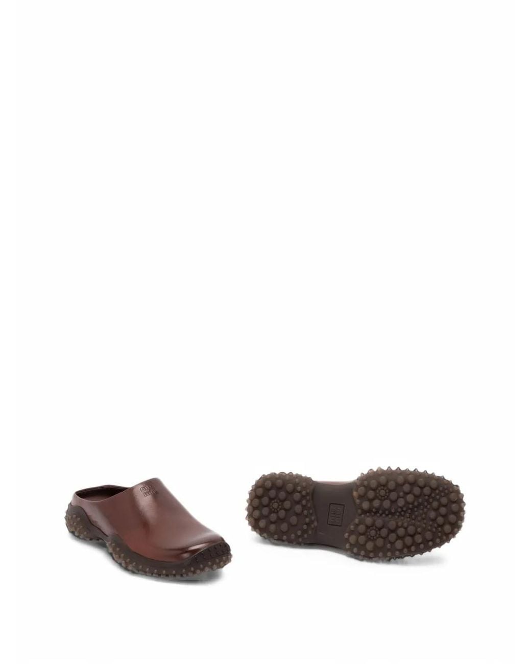 Miu Miu Brown Leather Mules