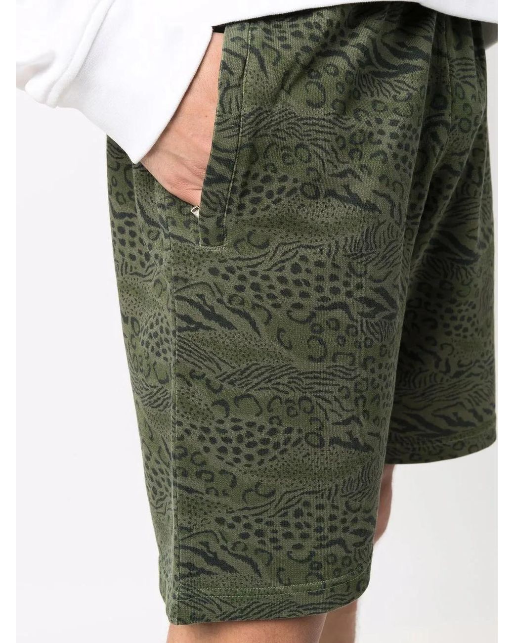 KENZO Green Animal Print Shorts for men