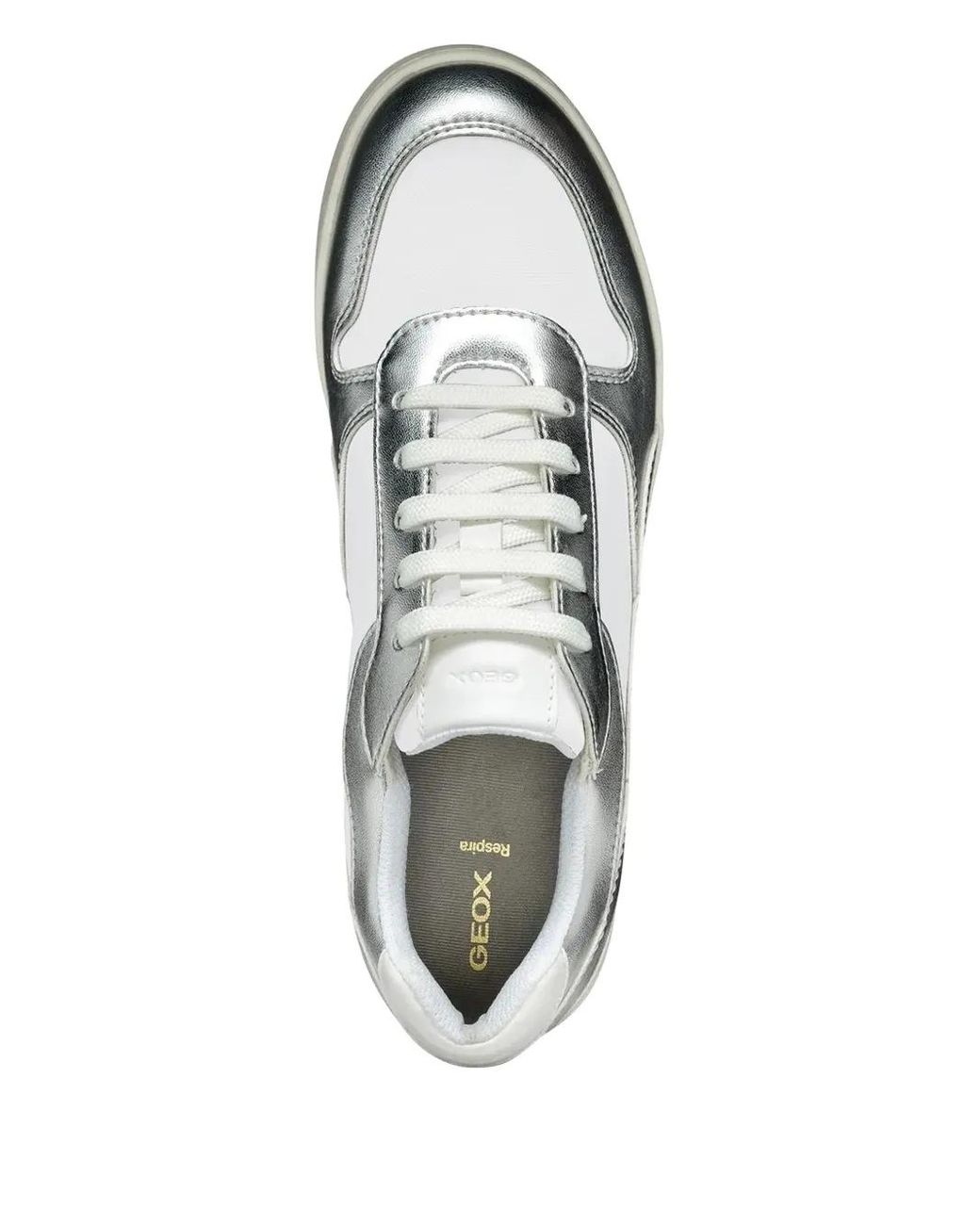 Geox Gray Debossed-Logo Sneakers