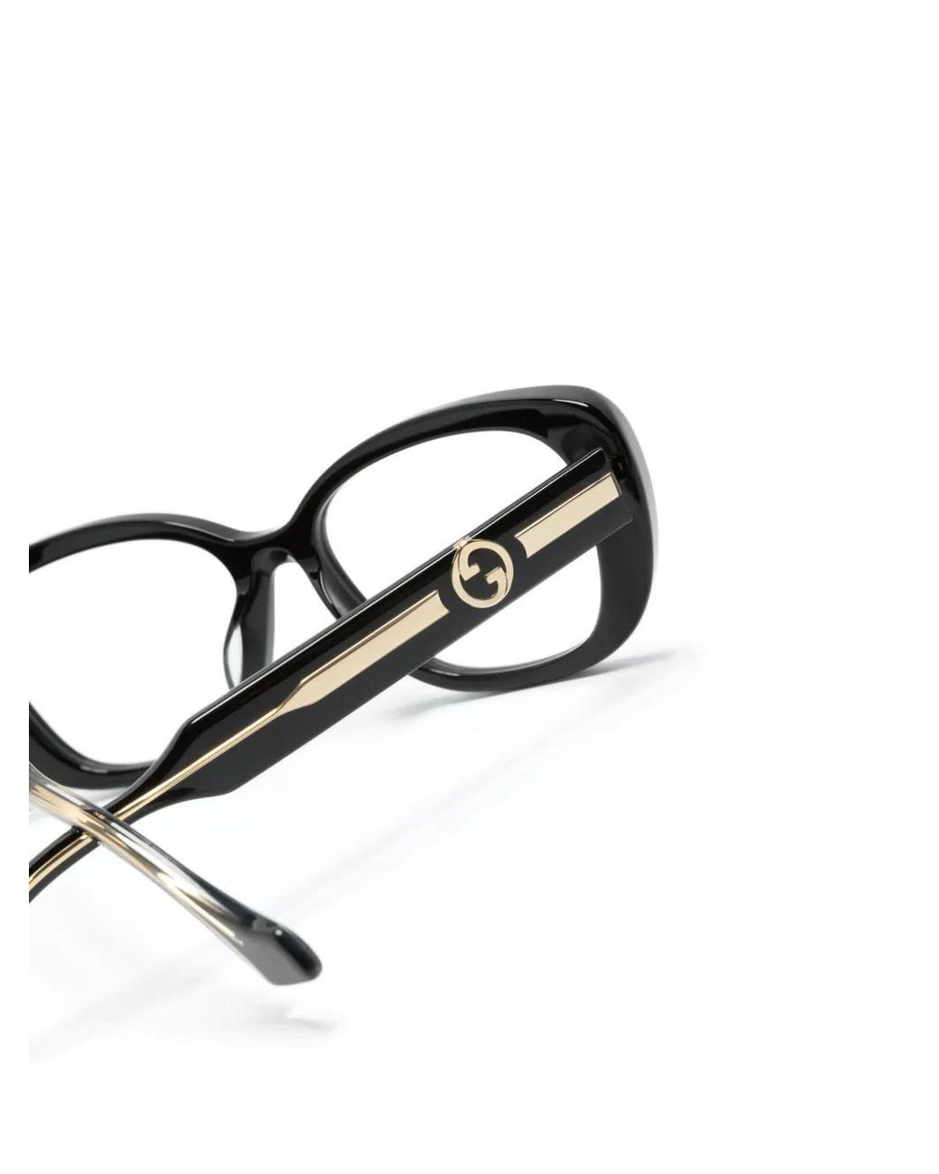 Gucci Black Rectangle-Frame Glasses