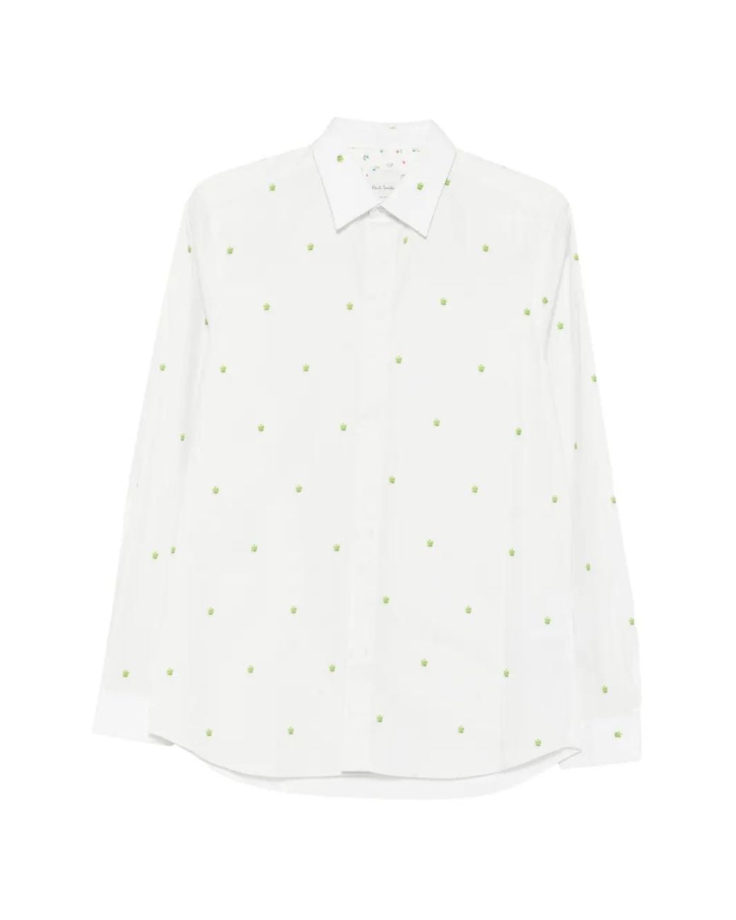 Paul Smith White Slim-Fit 'Lime Floral' Print Shirt for men