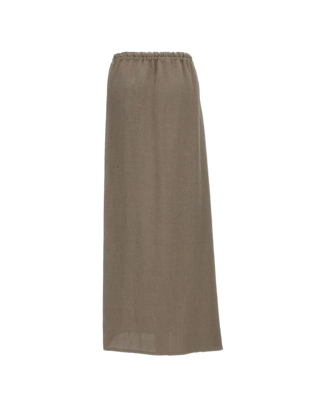 Dusan Natural Draped Maxi Skirt