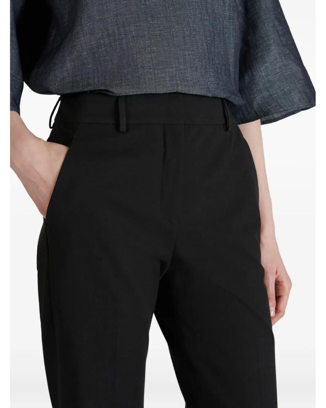 Incotex Black Concealed-Fastening Trousers