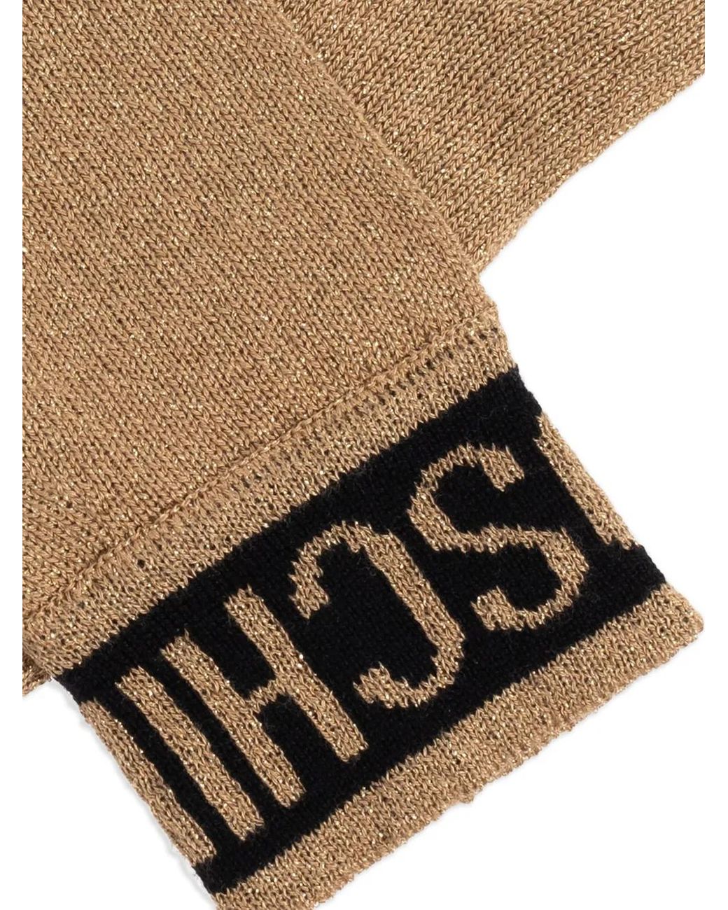 Moschino White Logo-Intarsia Gloves