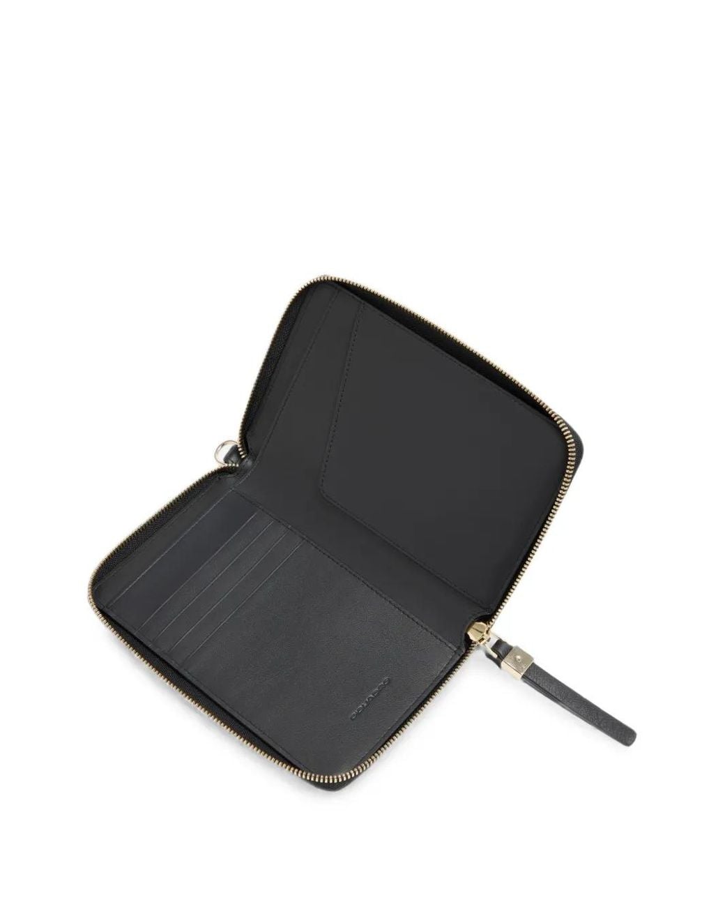 Piquadro Black Logo-Plaque Travel Passport Wallet