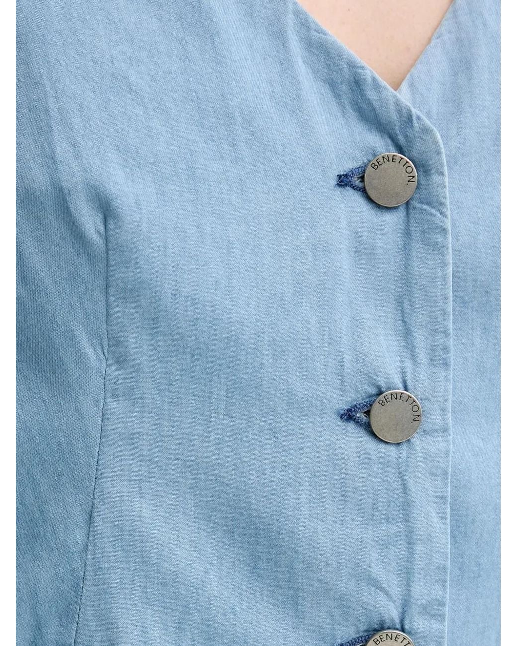 Benetton Blue V-Neck Vest