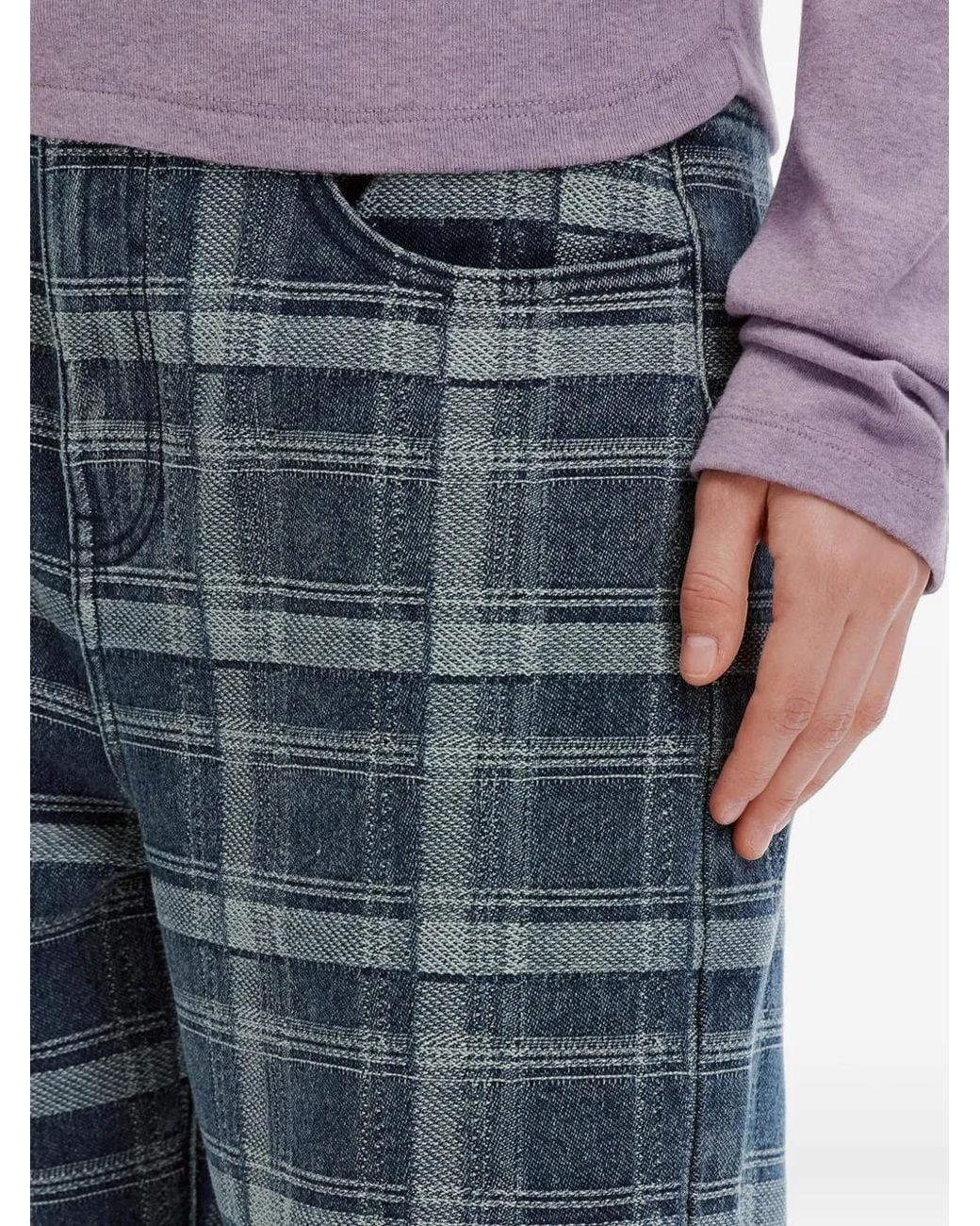 B+ AB Geruite Jeans in het Blue