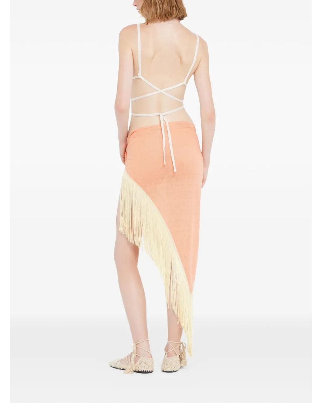 Alanui White Fringed Self-Tie Pareo