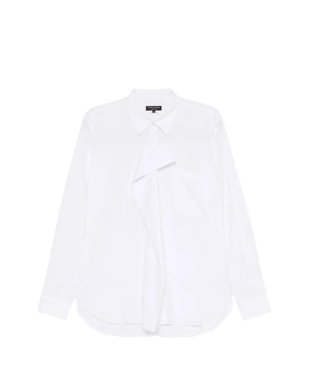 Comme des Garçons White Draped-Detail Poplin Shirt for men