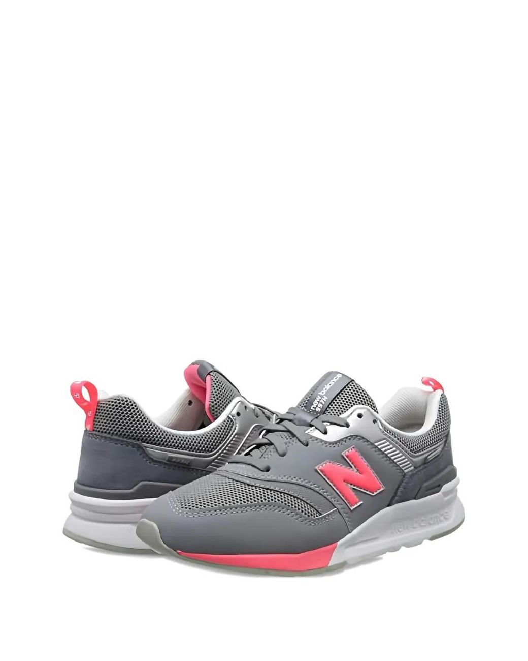New Balance Gray 997H Logo-Patch Sneakers