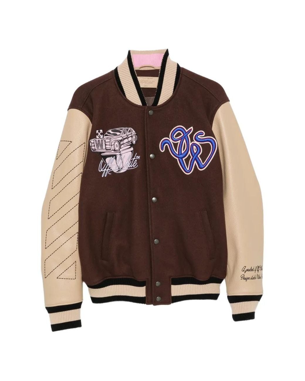 Off-White c/o Virgil Abloh Brown Veste Bomber À Détail De Patch for men