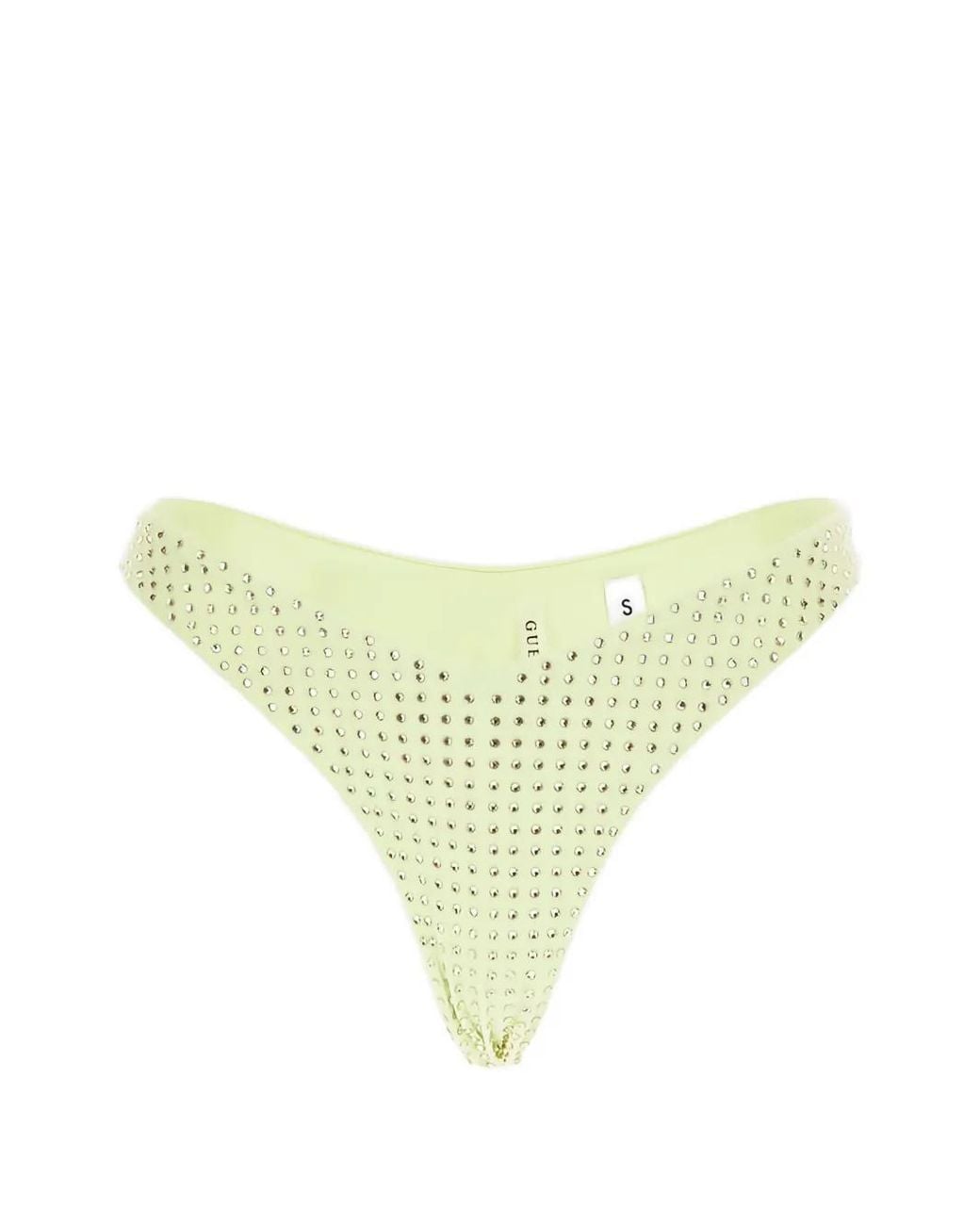 Guess Yellow Crystal-Embellished Brazilian Bikini Bottom