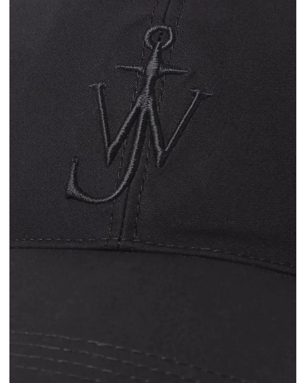 J.W. Anderson Black Waxed Cotton Baseball Cap