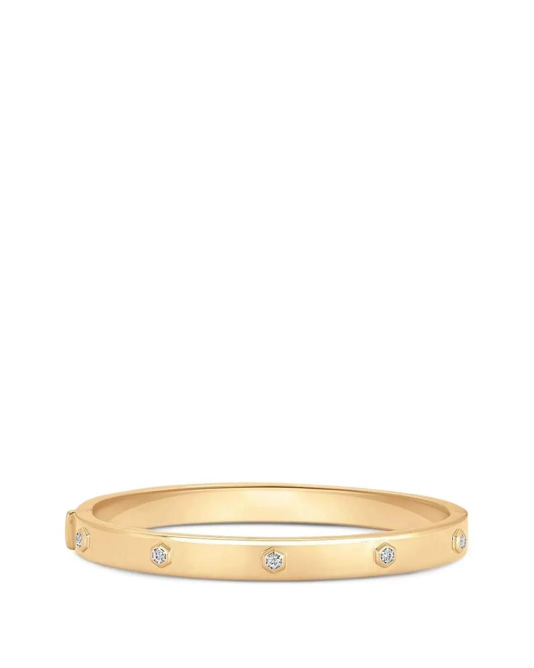 Sara Weinstock Natural Bracelet Jonc Honey Comb Serti De Diamants