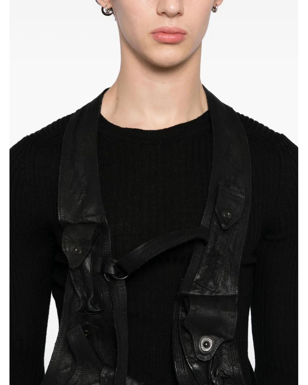 Julius Black Button Cotton Jacket for men
