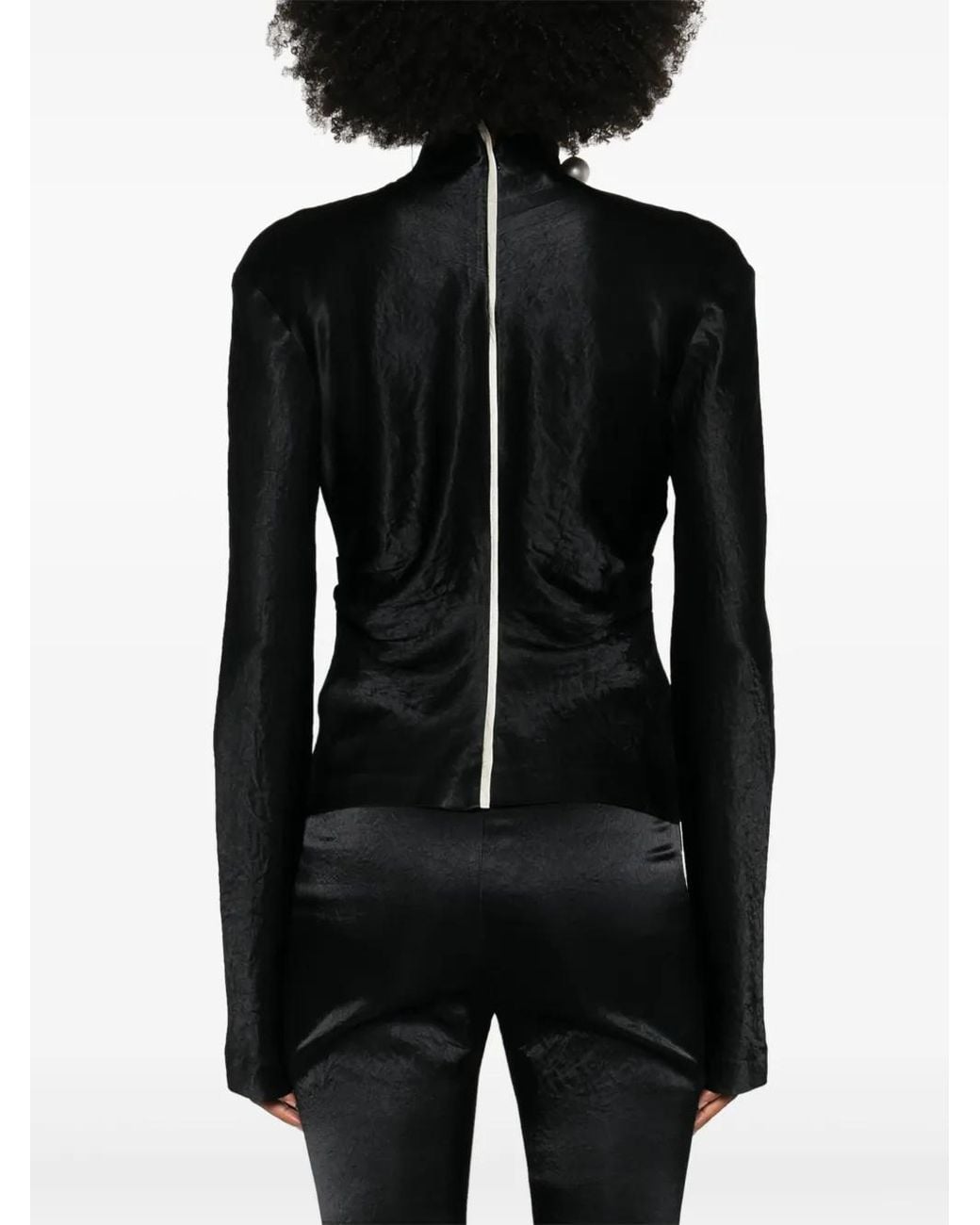 Nanushka Black High-Neck Draped Top