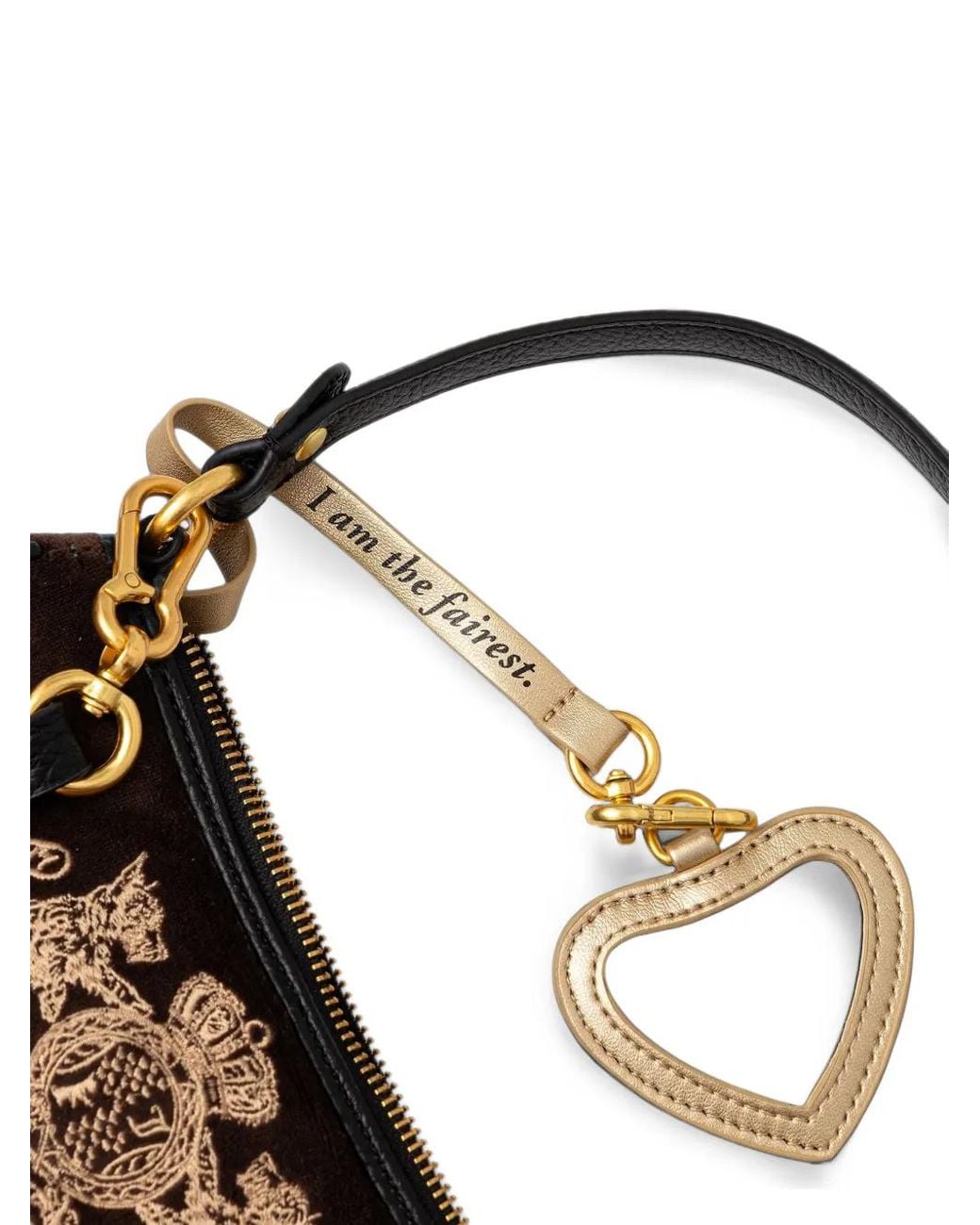 Juicy Couture Black Logo-Embroidered Velvet Shoulder Bag