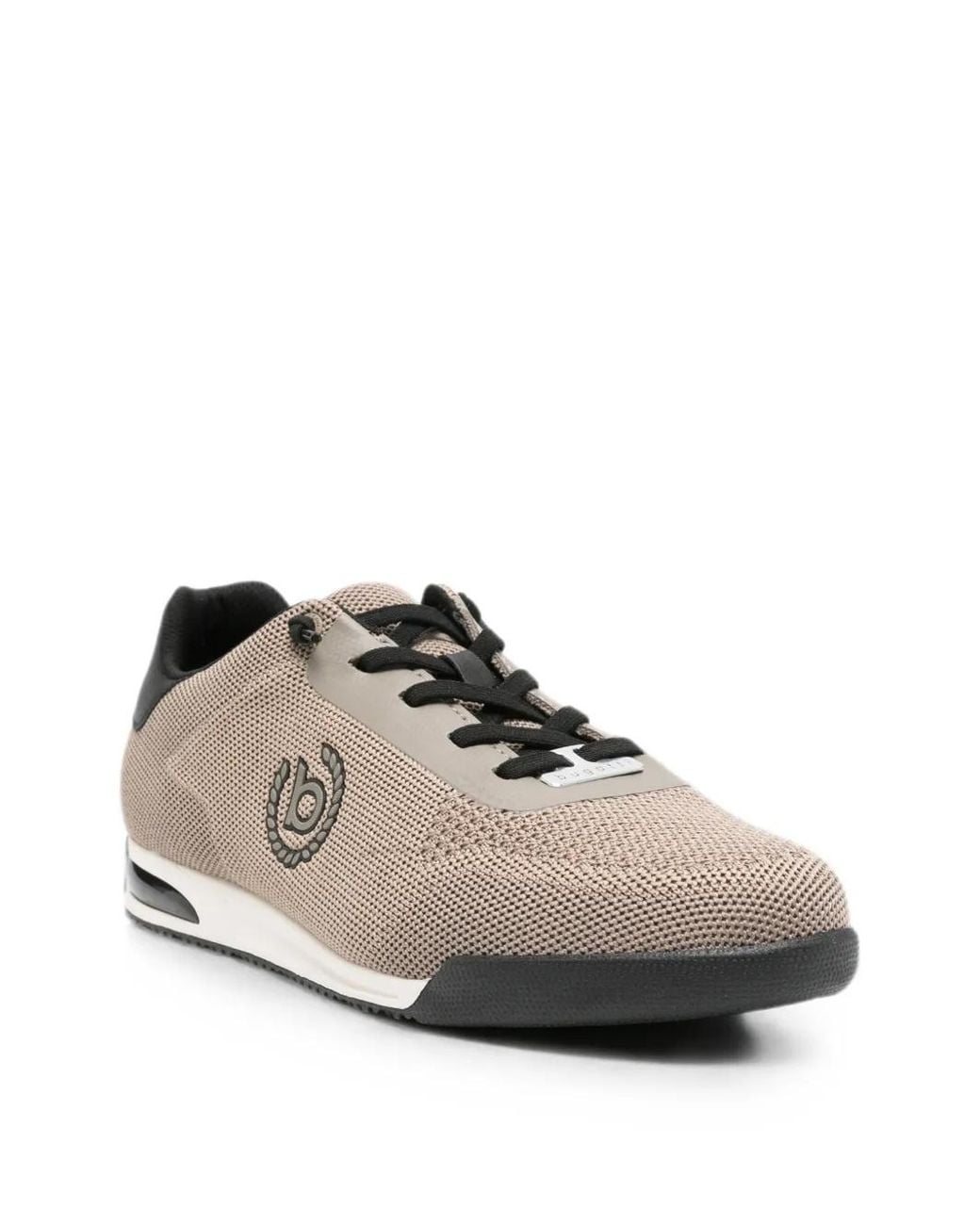 Bugatti White Logo-Patch Mesh Sneakers for men