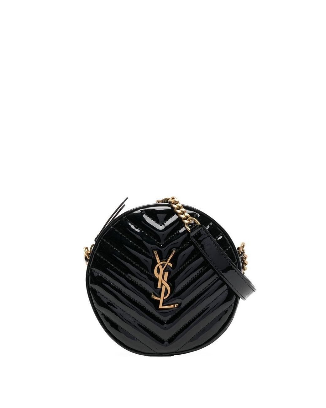 Saint Laurent Vinyle Patent Leather Round Bag in Black Lyst Canada