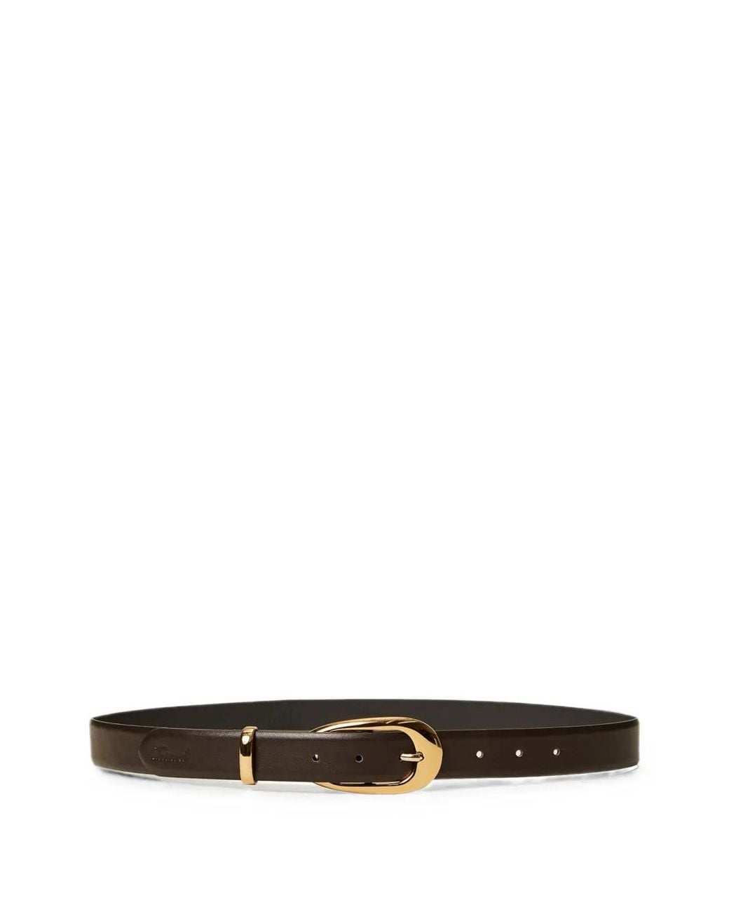 Twinset White Leather Belt With Oval Buckle