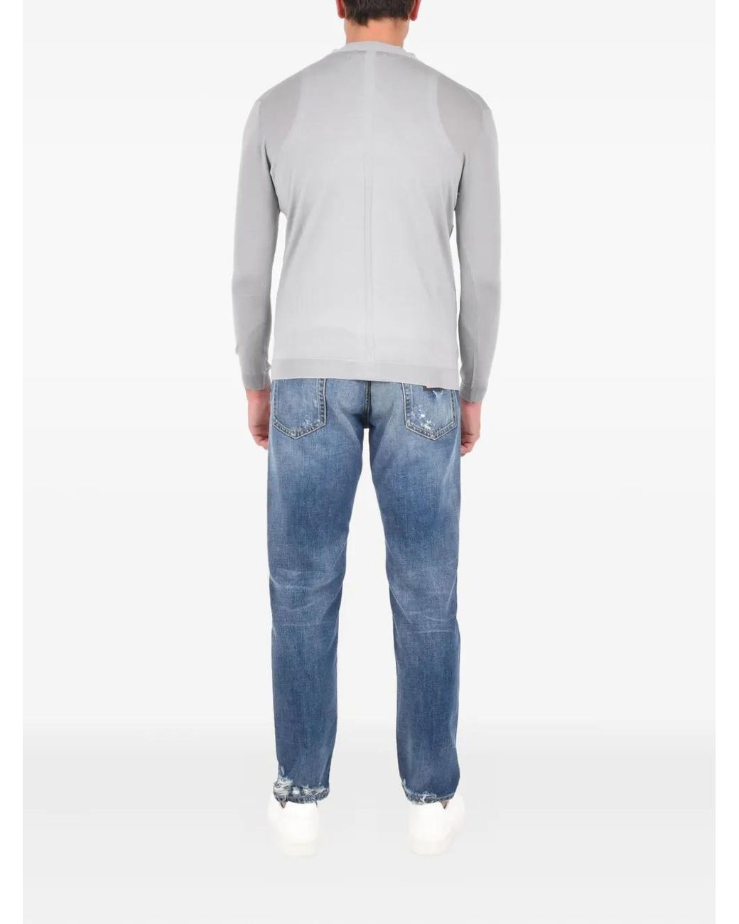 Low Brand Gray Cardigan À Boutonnière for men