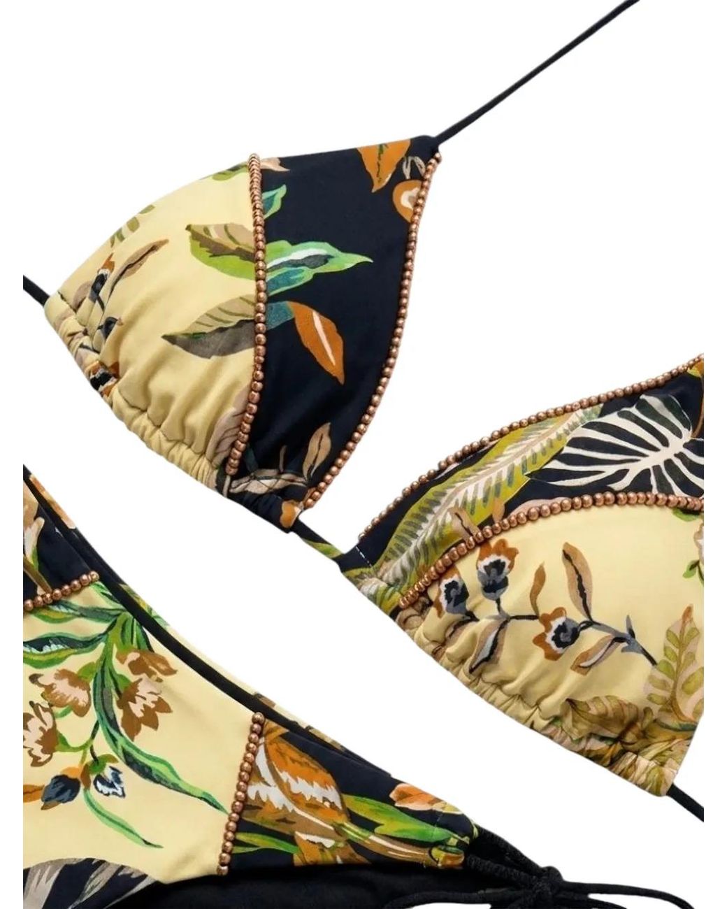 Miss Bikini Metallic Tropical-Print Bikini