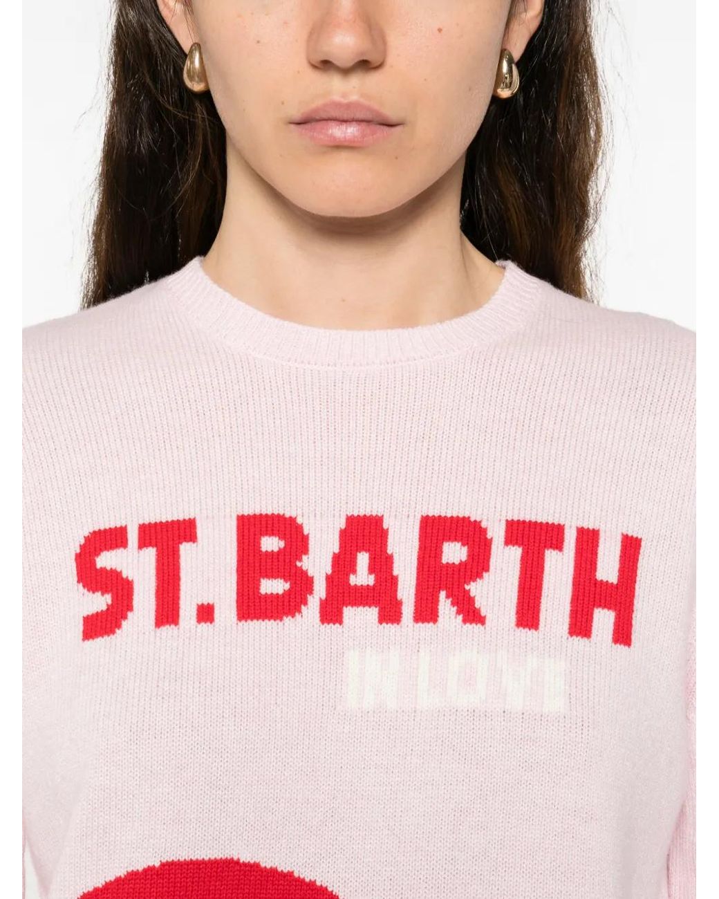 Mc2 Saint Barth Pink Heart Graphic Jumper
