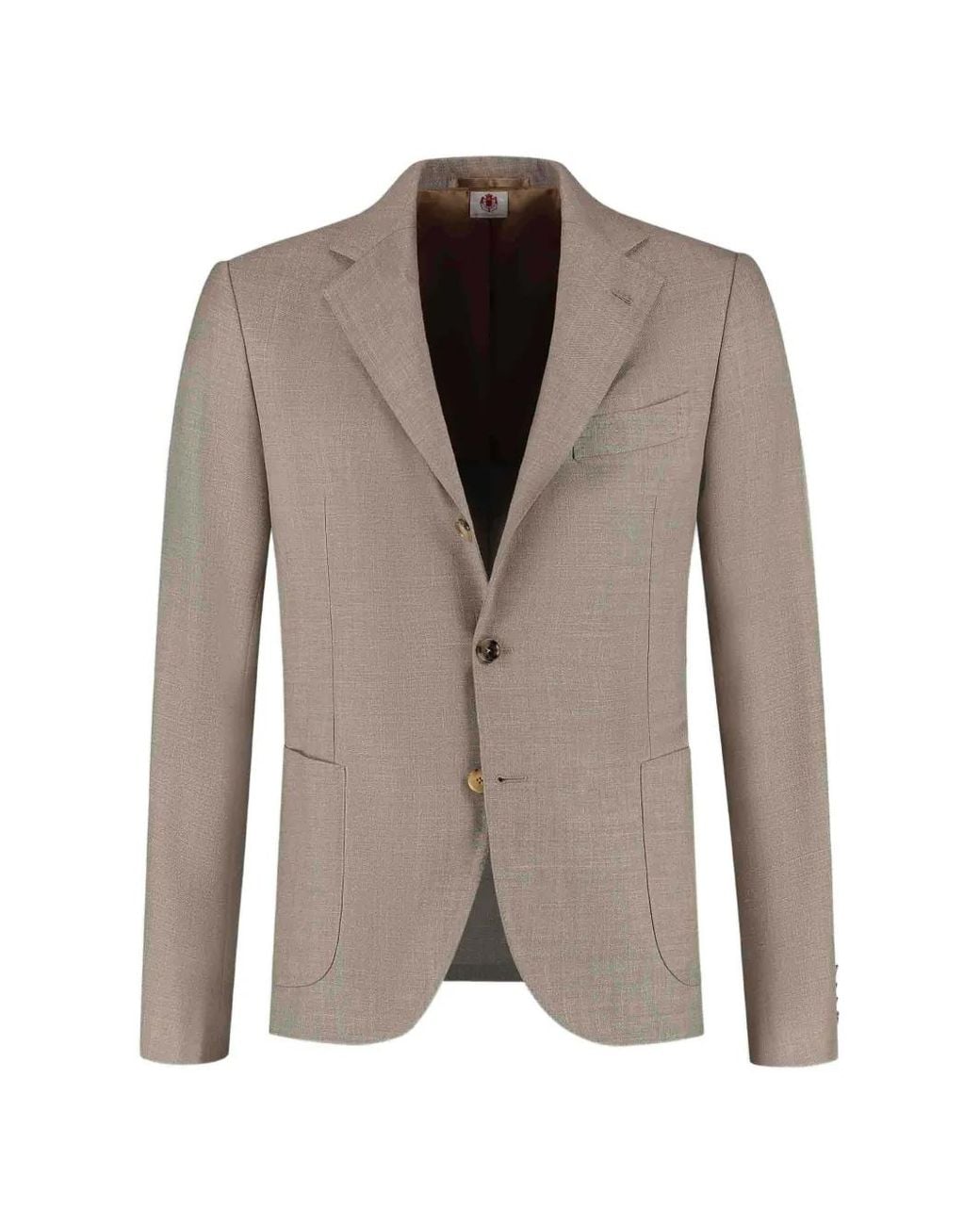 Luigi Borrelli Napoli Brown Buttoned Single-Breasted Jacket for men