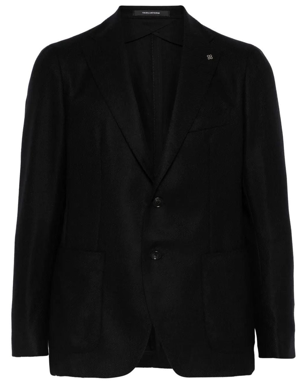 Tagliatore Black Twill Blazer for men