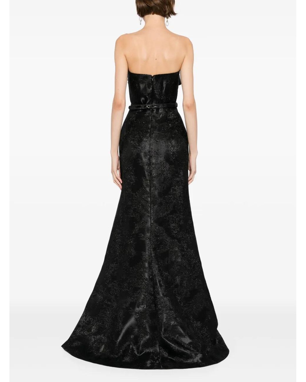 Saiid Kobeisy Black Brocade Long Dress