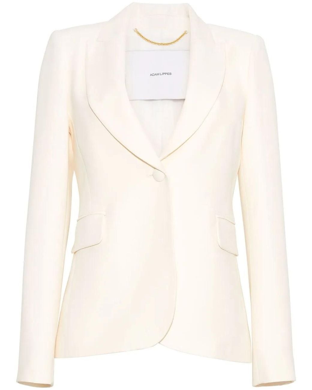 Adam Lippes Natural Single-Breasted Tuxedo Blazer