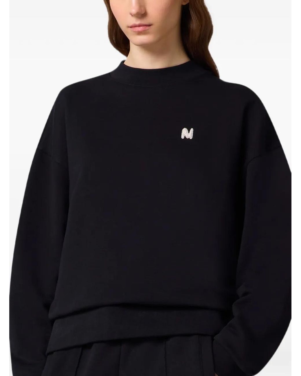 MSGM Black Sweatshirt Mit Logo-Patch