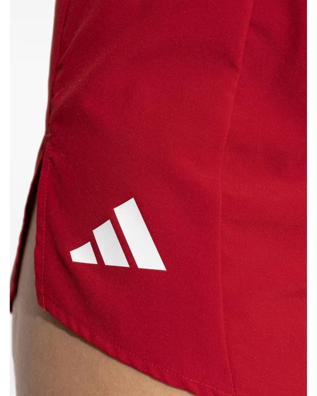Adidas Red Adizero Logo-Print Shorts
