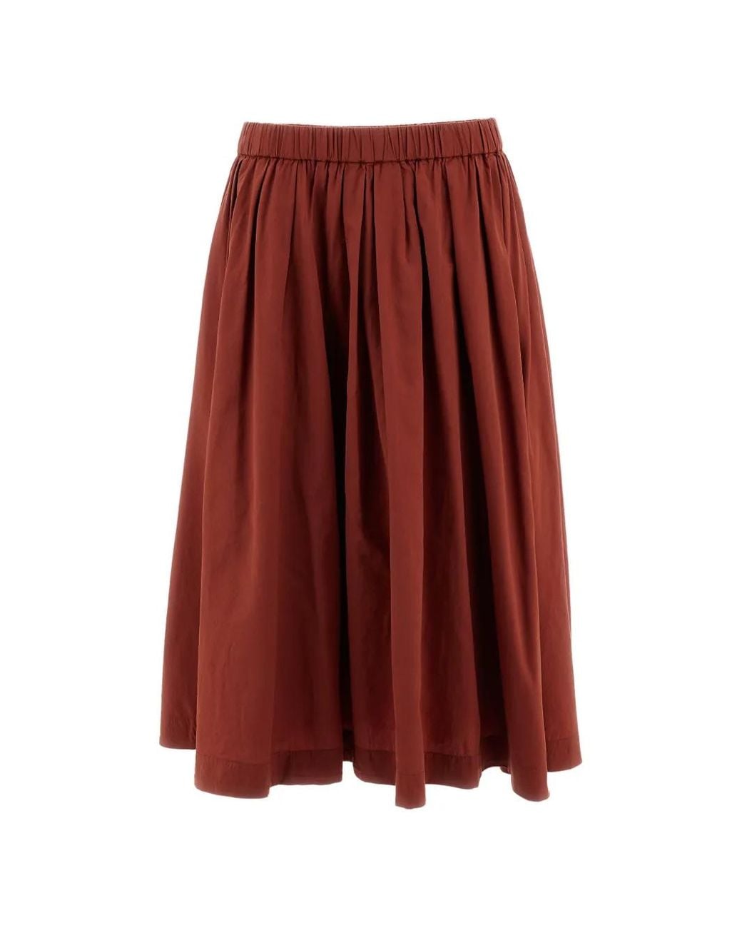 Casey Casey Red Pleated Elasticated Midi Skirt