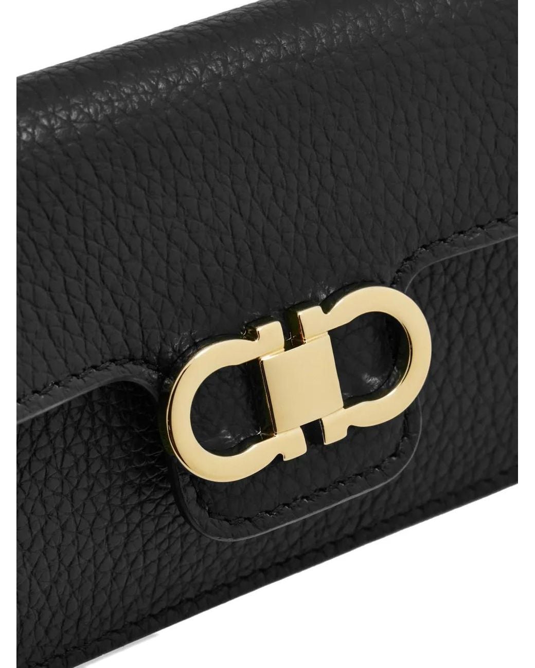 Ferragamo Black Gancini Key Holder