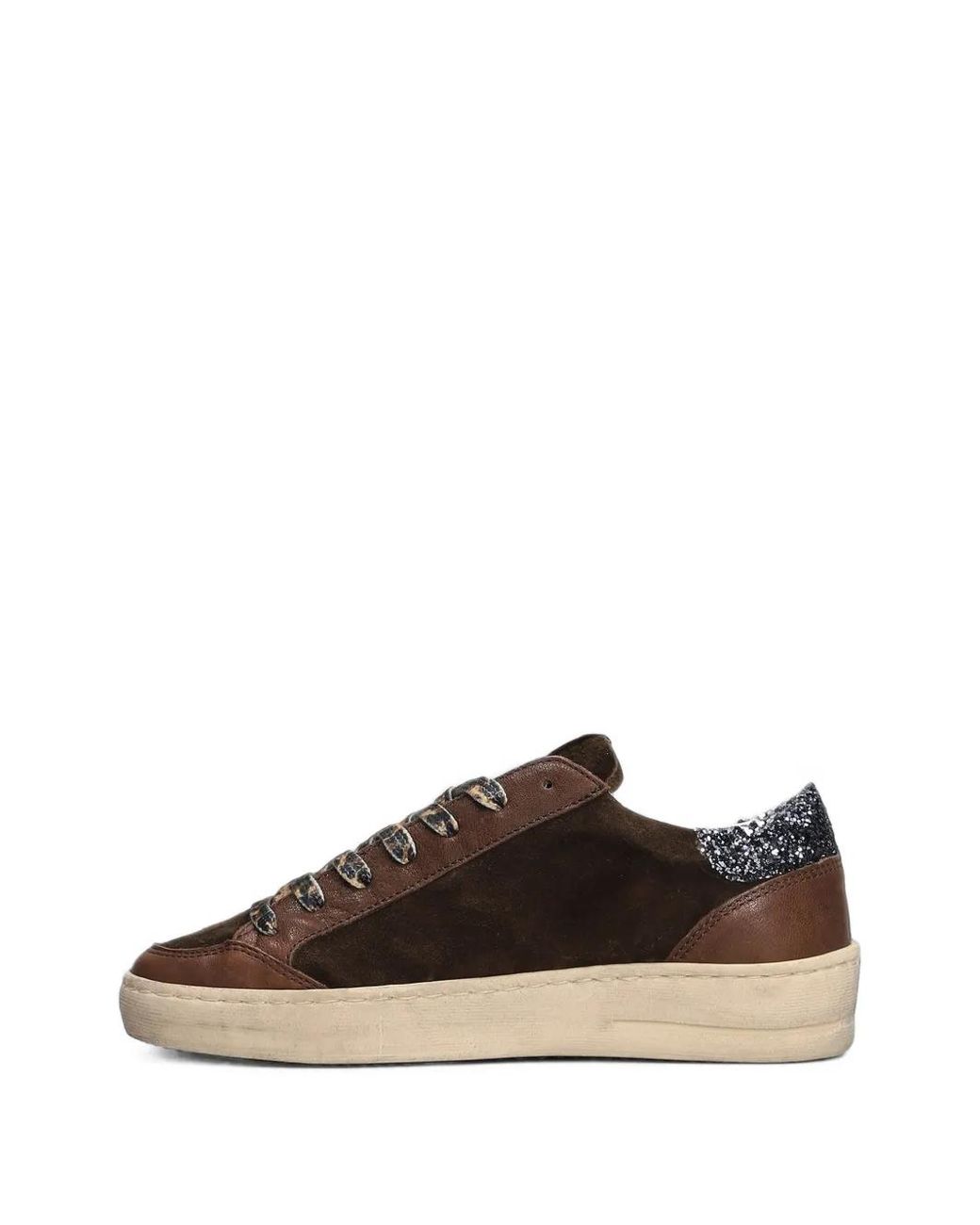 AMA BRAND Brown Glitter-Detail Star-Patch Sneakers