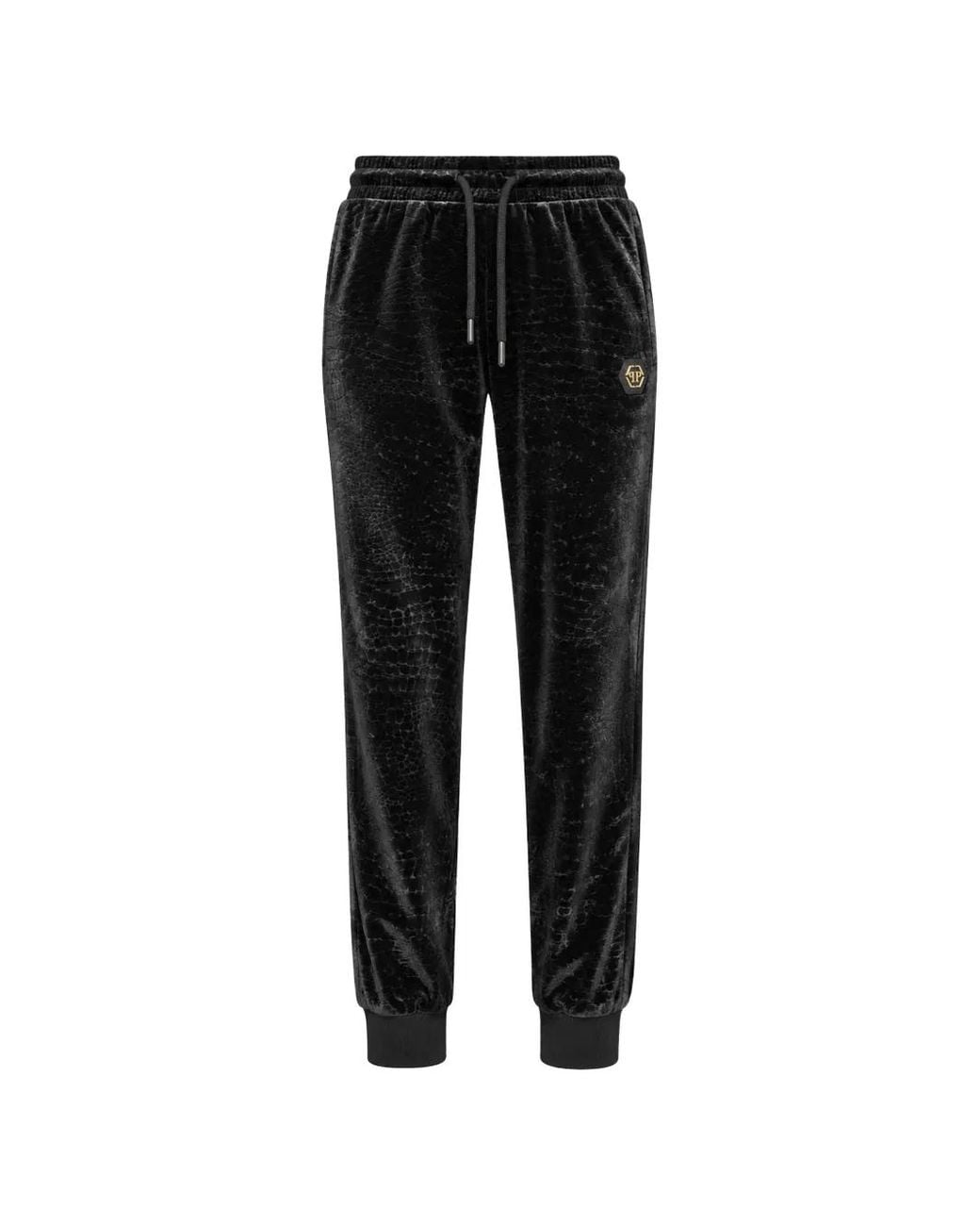 Philipp Plein Black Chenille Jogging Pants Cocco