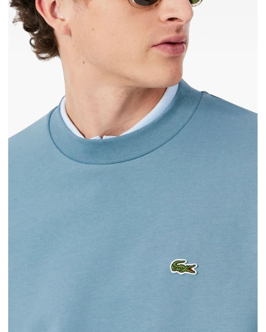 Lacoste Blue Logo-Patch Sweatshirt for men