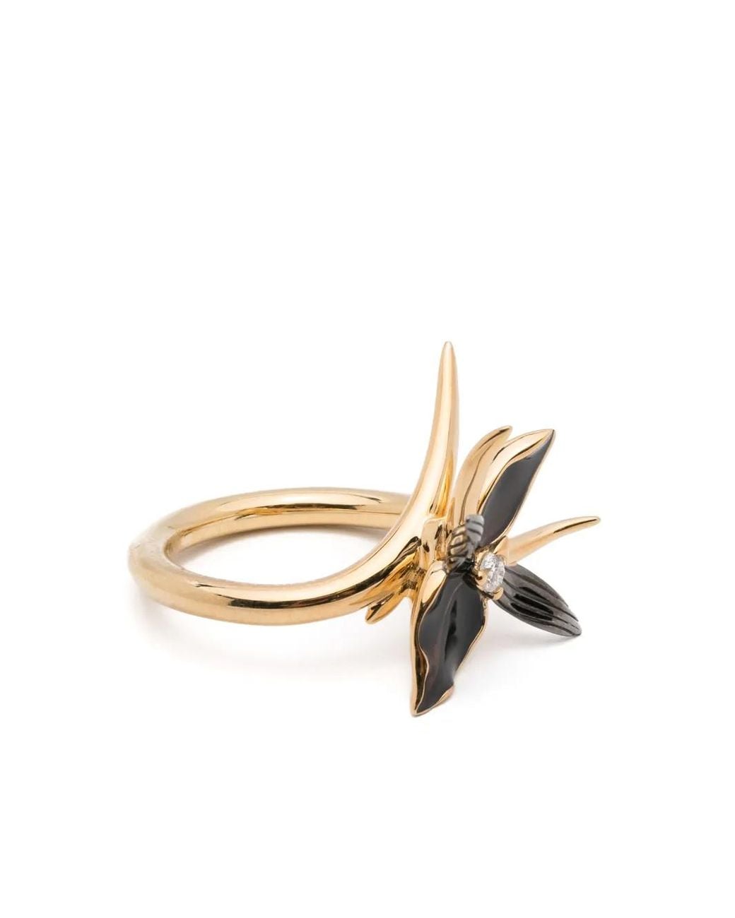 Shaun Leane Metallic Interlocking Flower Diamond Ring