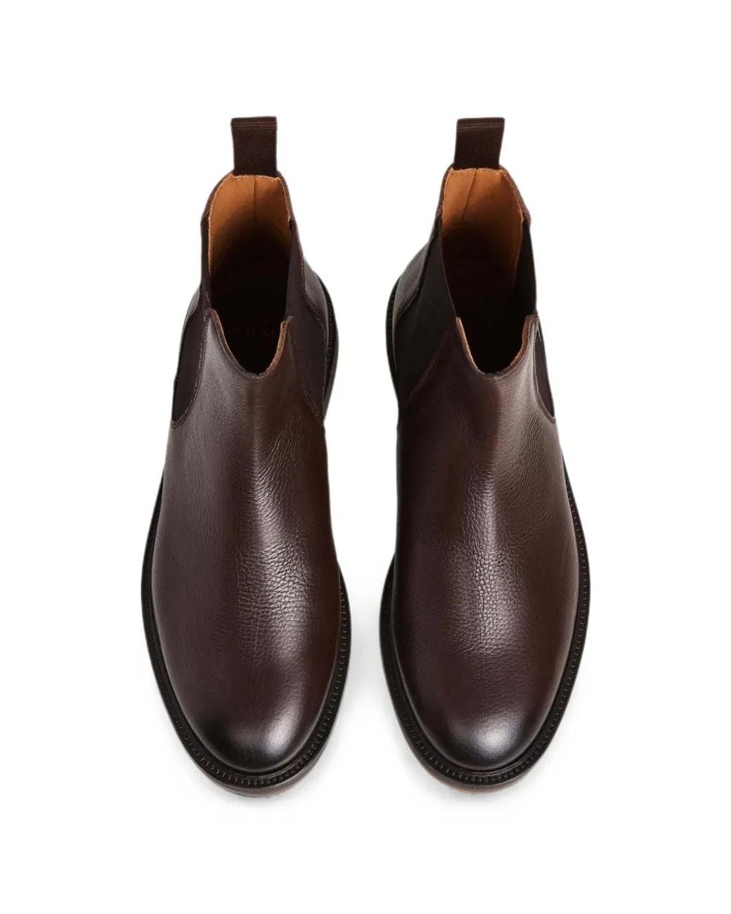 Hackett Brown Grained Chelsea Boots for men