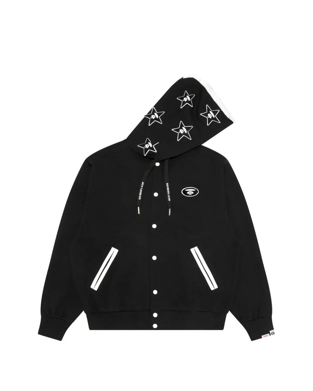 Aape By A Bathing Ape Black Logo-Lettering Hooded Jacket for men