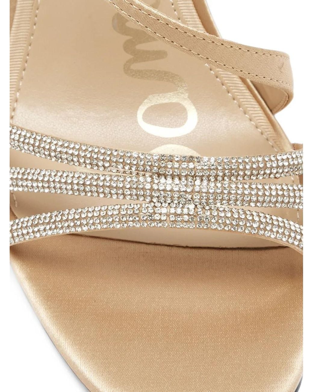 Sam Edelman White Charli Glam Crystal-Embellished Sandals